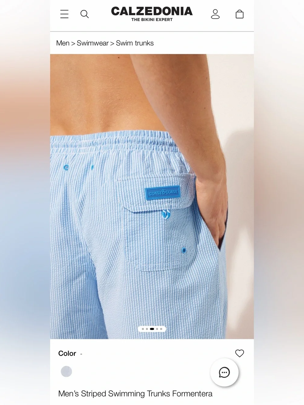 Men’s Calzedonia Striped Swimming Trunks Formentera 32 waist medium seersucker